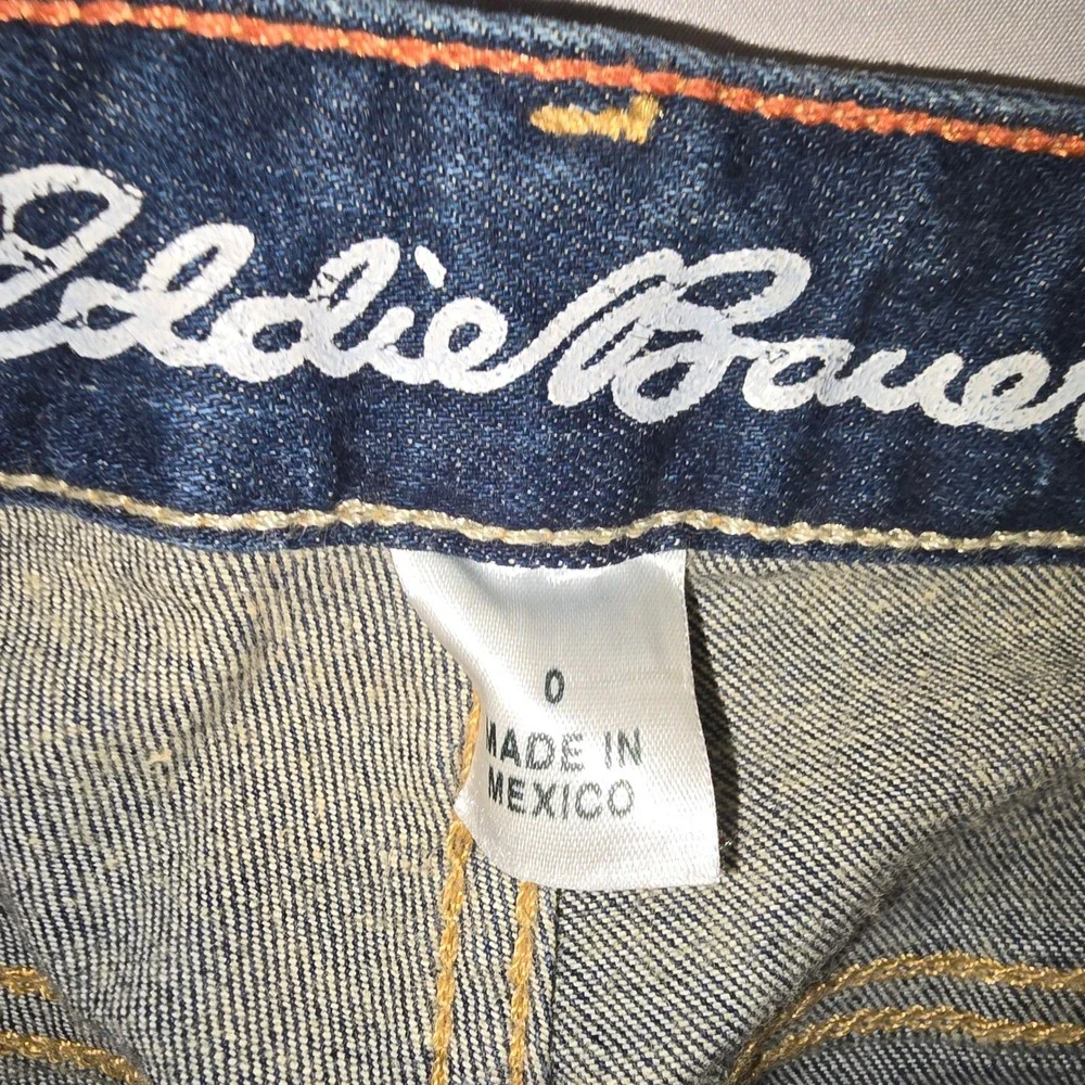 Eddie Bauer Bootcut Jeans 0 Women Dark Wash Curvy StayShape Stretch Denim
